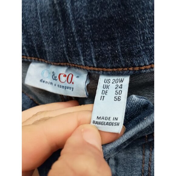 Denim&Co Womens Jeans Size 20W Blue Denim Dark Wash Straight Leg Stretch - Picture 4 of 7